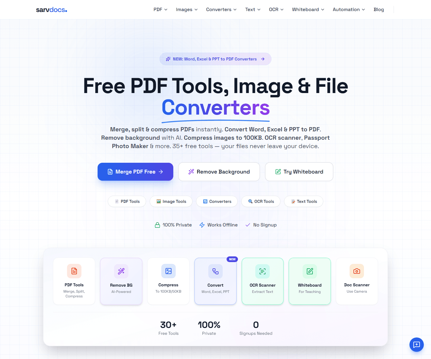 SarvDocs website preview
